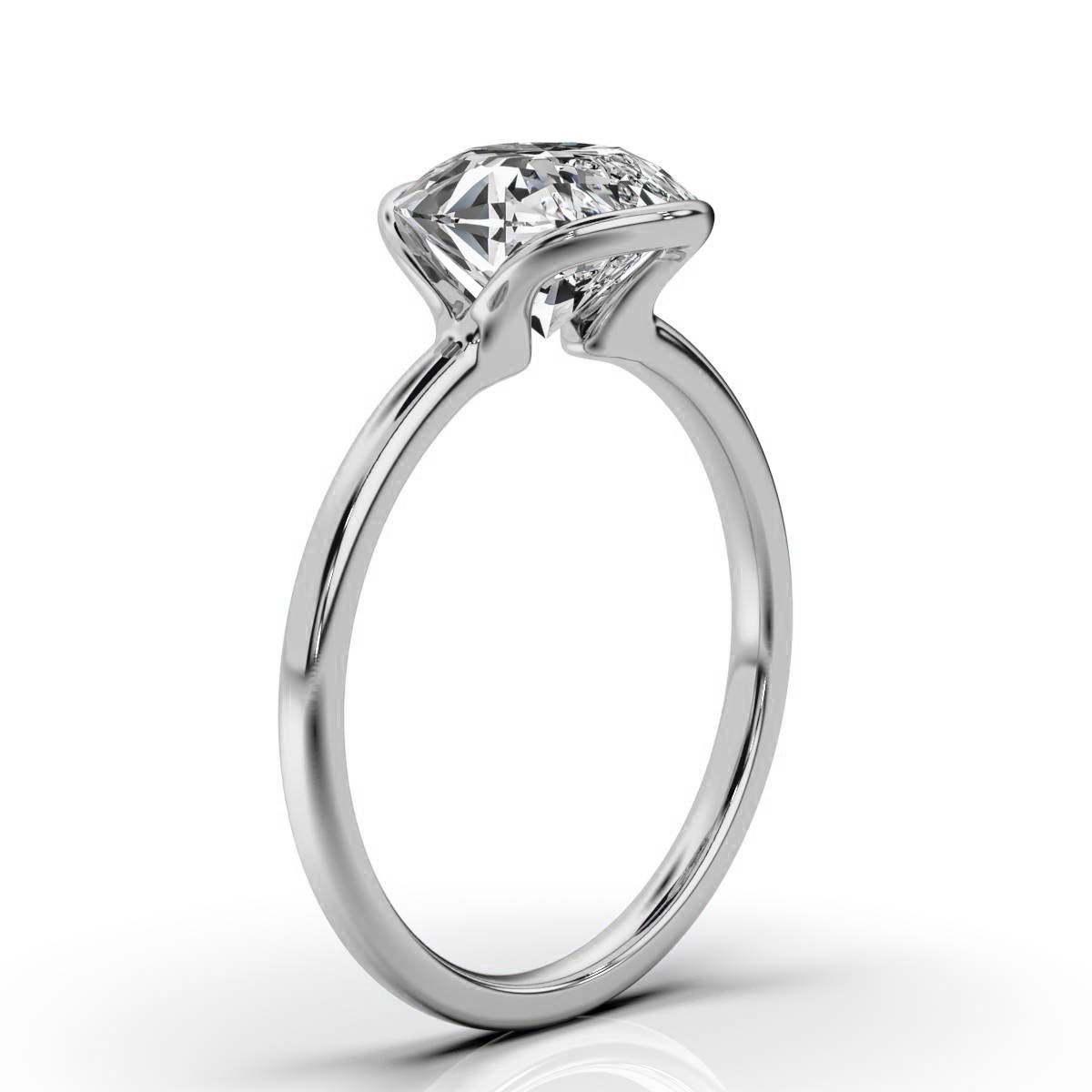 14K White Gold Zyra Solitaire Engagement Ring 