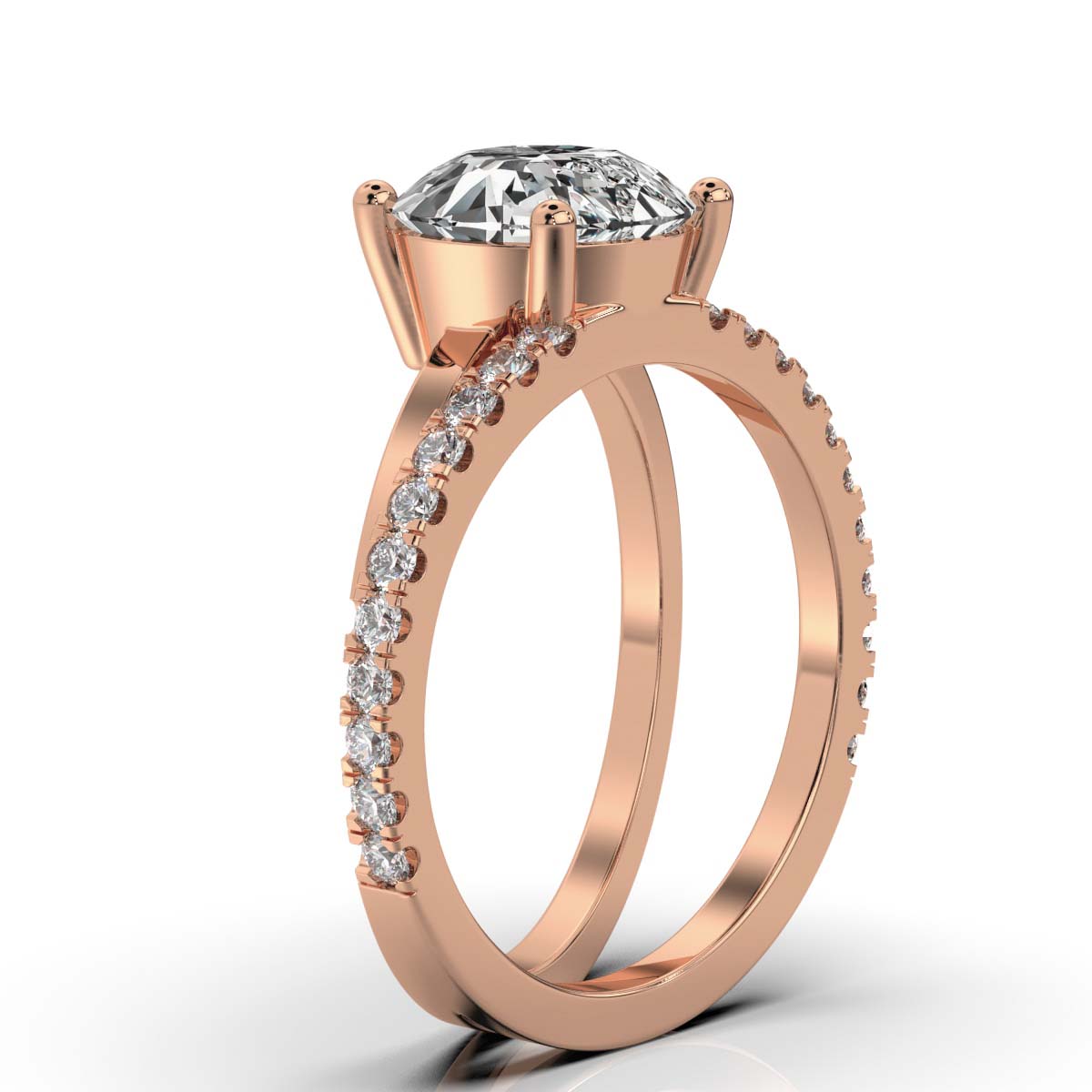 14K Rose Gold Darlene Split Shank Lab Grown Diamond Ring (1/5 ct. tw)