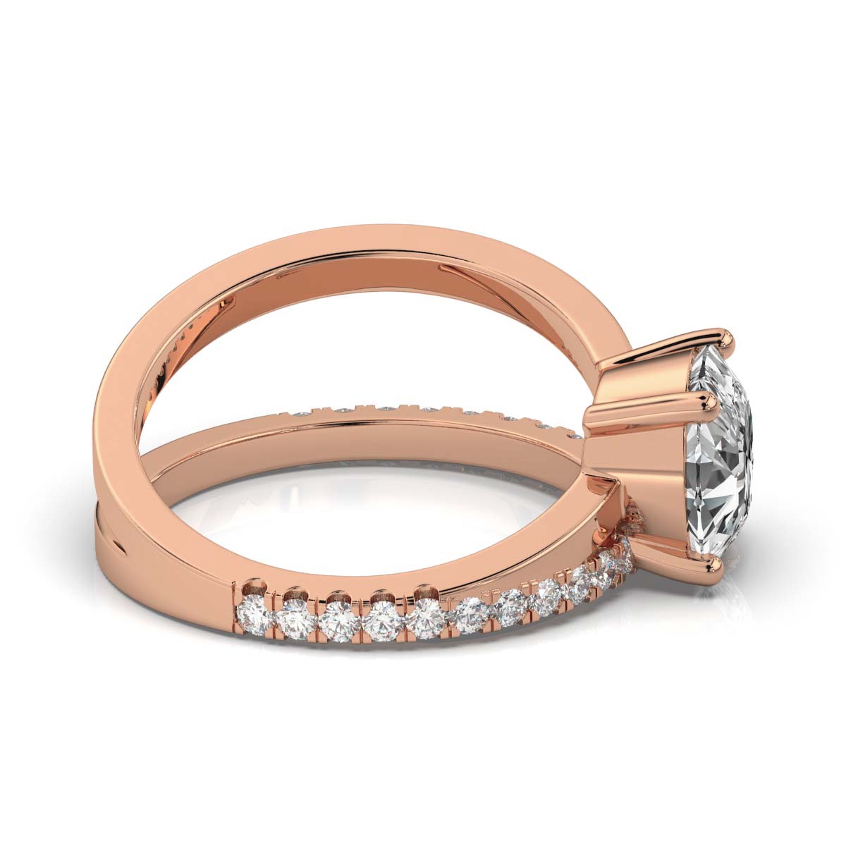 14K Rose Gold Darlene Split Shank Lab Grown Diamond Ring (1/5 ct. tw)