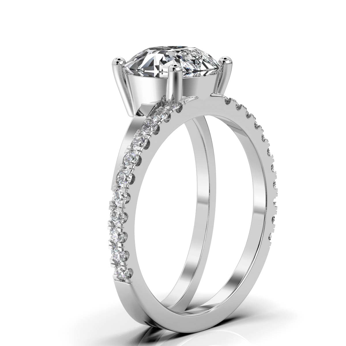 14K White Gold Darlene Split Shank Lab Grown Diamond Ring (1/5 ct. tw)