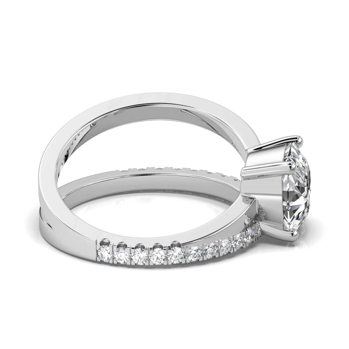 14K White Gold Darlene Split Shank Lab Grown Diamond Ring (1/5 ct. tw)