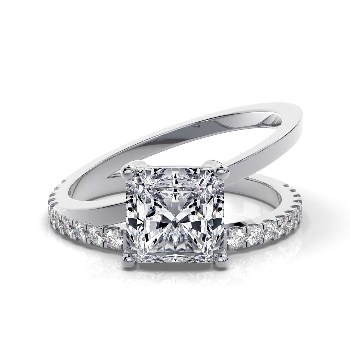 14K White Gold Darlene Split Shank Lab Grown Diamond Ring (1/5 ct. tw)