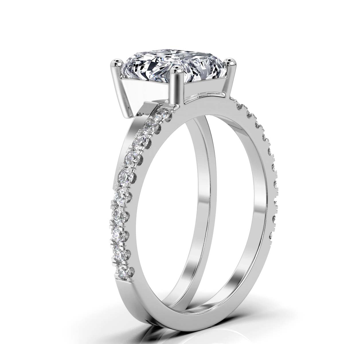 14K White Gold Darlene Split Shank Lab Grown Diamond Ring (1/5 ct. tw)