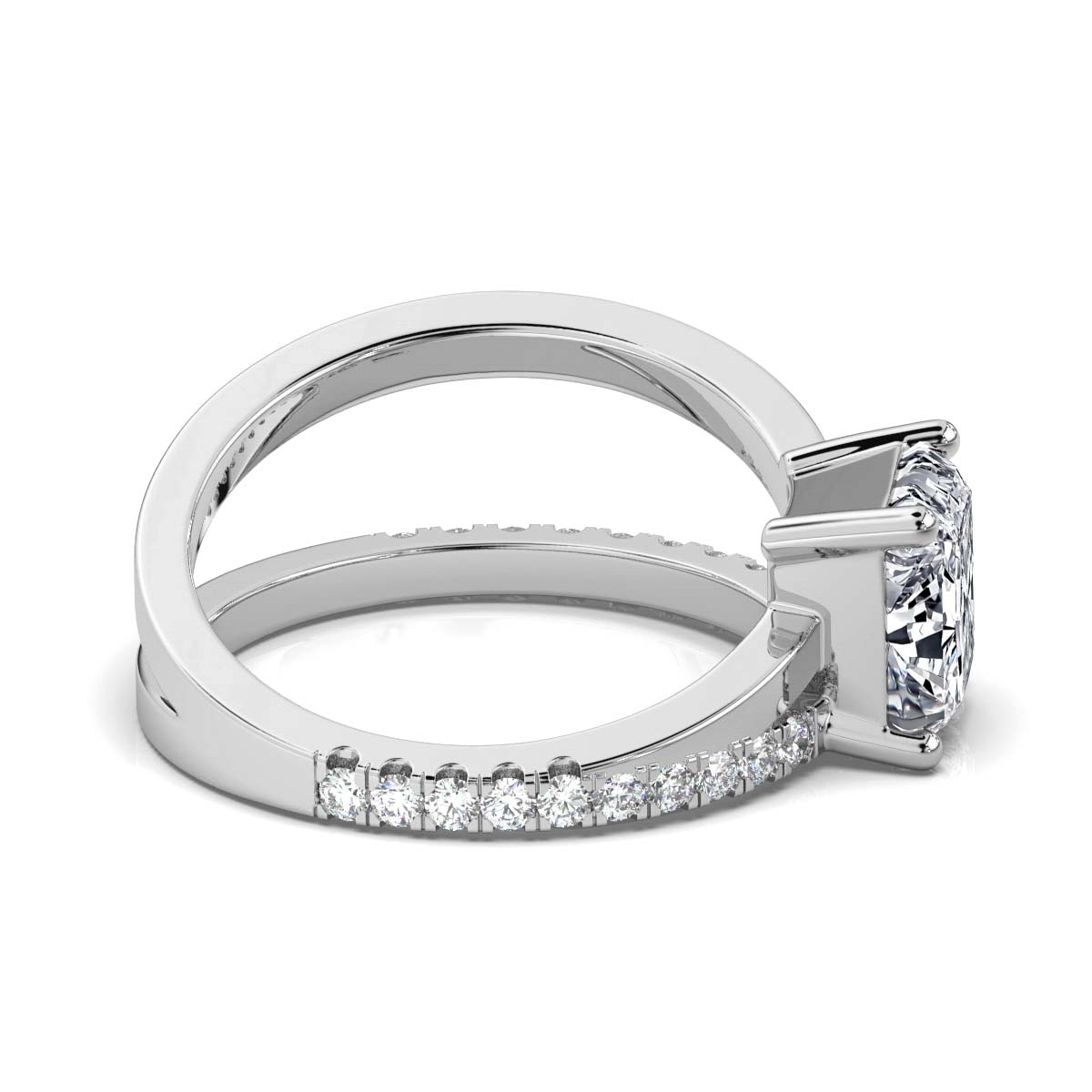 14K White Gold Darlene Split Shank Lab Grown Diamond Ring (1/5 ct. tw)