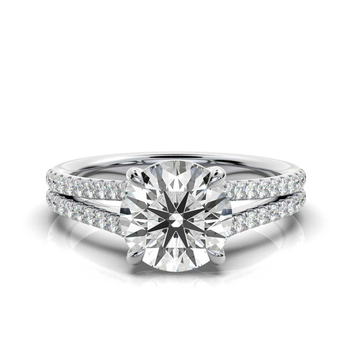 14K White Gold Ohana Split Shank Lab Grown Diamond Engagement Ring (2/5 ct. tw)