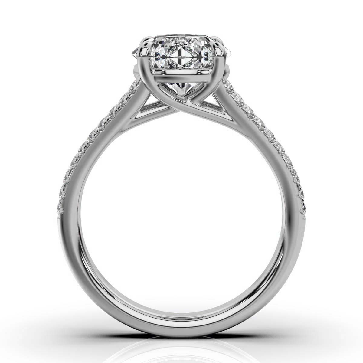 14K White Gold Ohana Split Shank Lab Grown Diamond Engagement Ring (2/5 ct. tw)