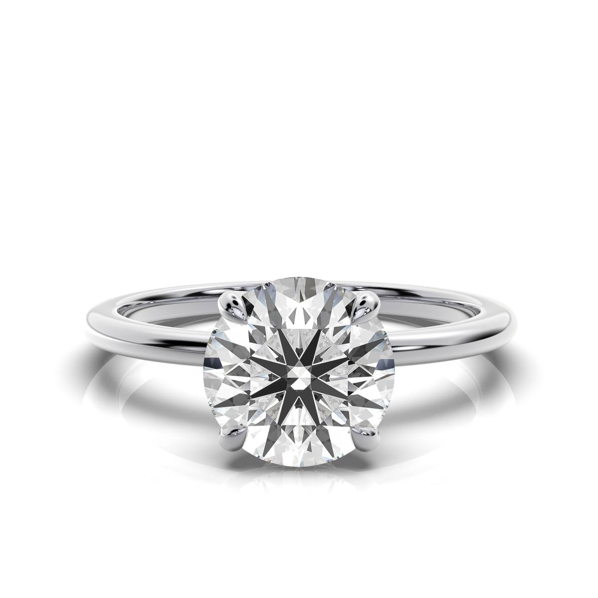 14K White Gold Minerva Hidden Accents Lab Grown Diamond Engagement Ring (1/20 ct. tw)