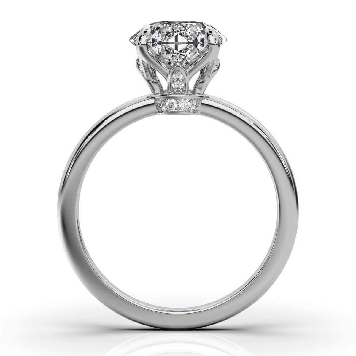 14K White Gold Minerva Hidden Accents Lab Grown Diamond Engagement Ring (1/20 ct. tw)