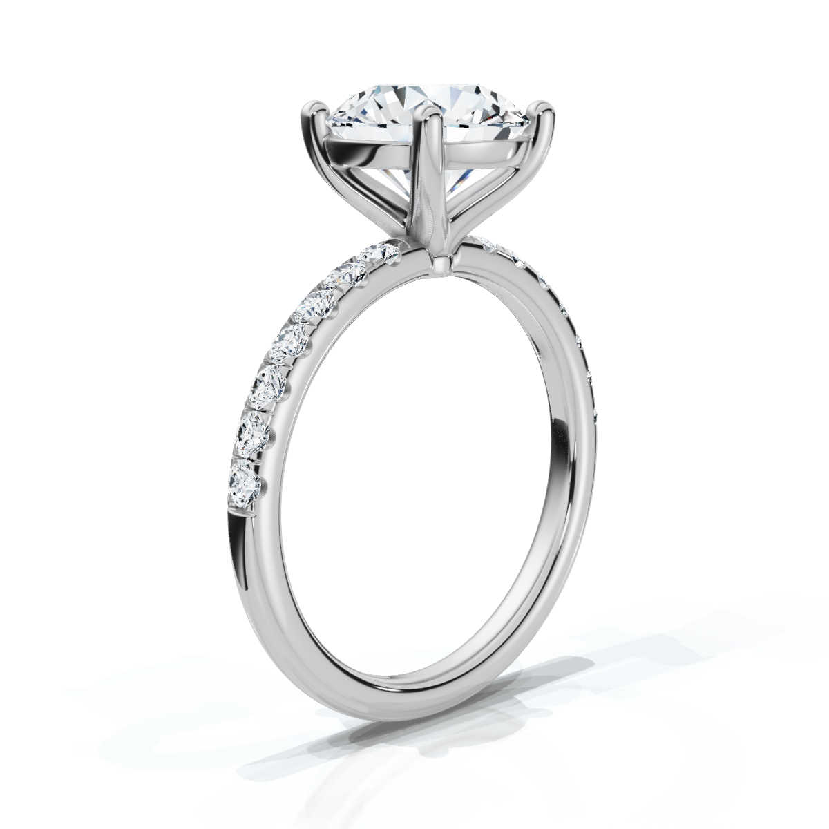 14K White Gold Anya Accents Lab Grown Diamond Engagement Ring (1/4 ct. tw)