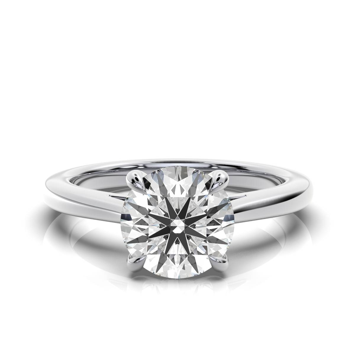 14K White Gold Riley Solitaire Engagement Ring 
