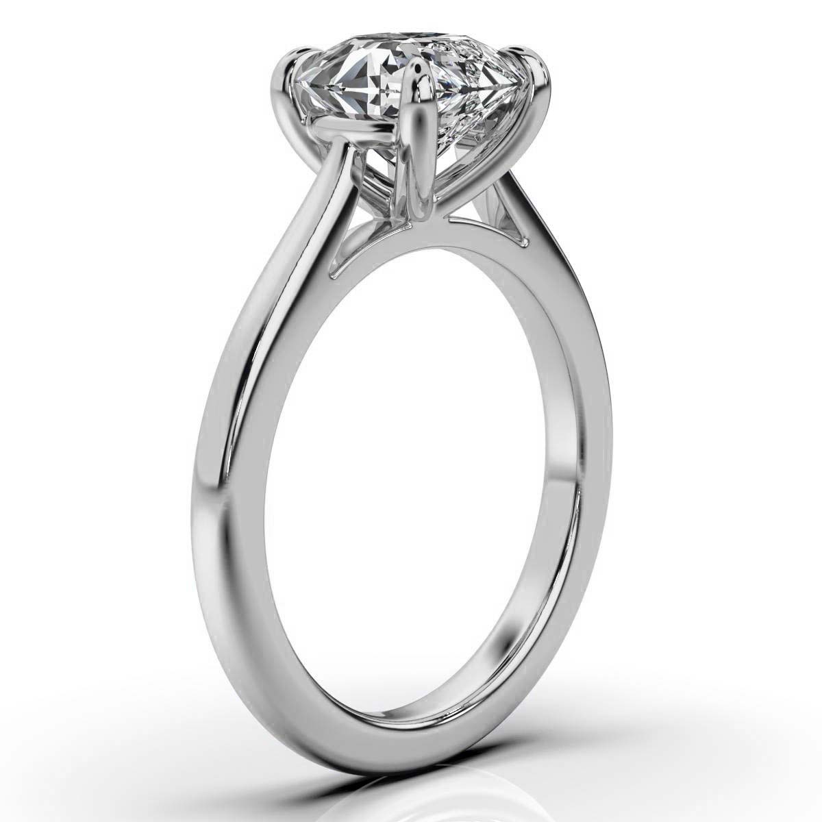 14K White Gold Riley Solitaire Engagement Ring 