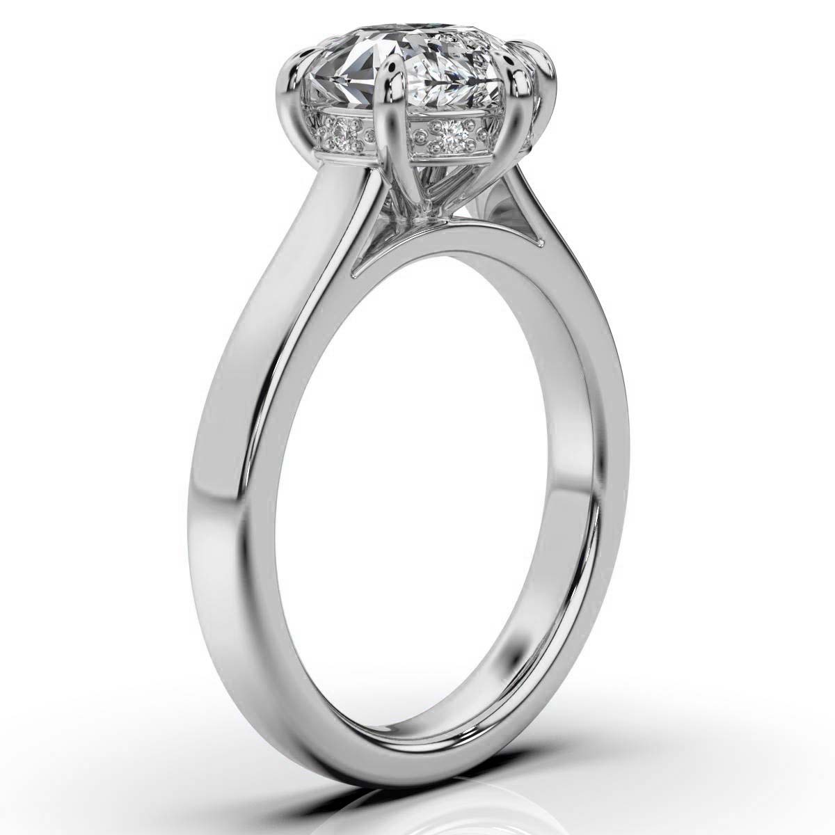 14K White Gold Elayna Hidden Accents Lab Grown Diamond Engagement Ring (1/20 ct. tw)
