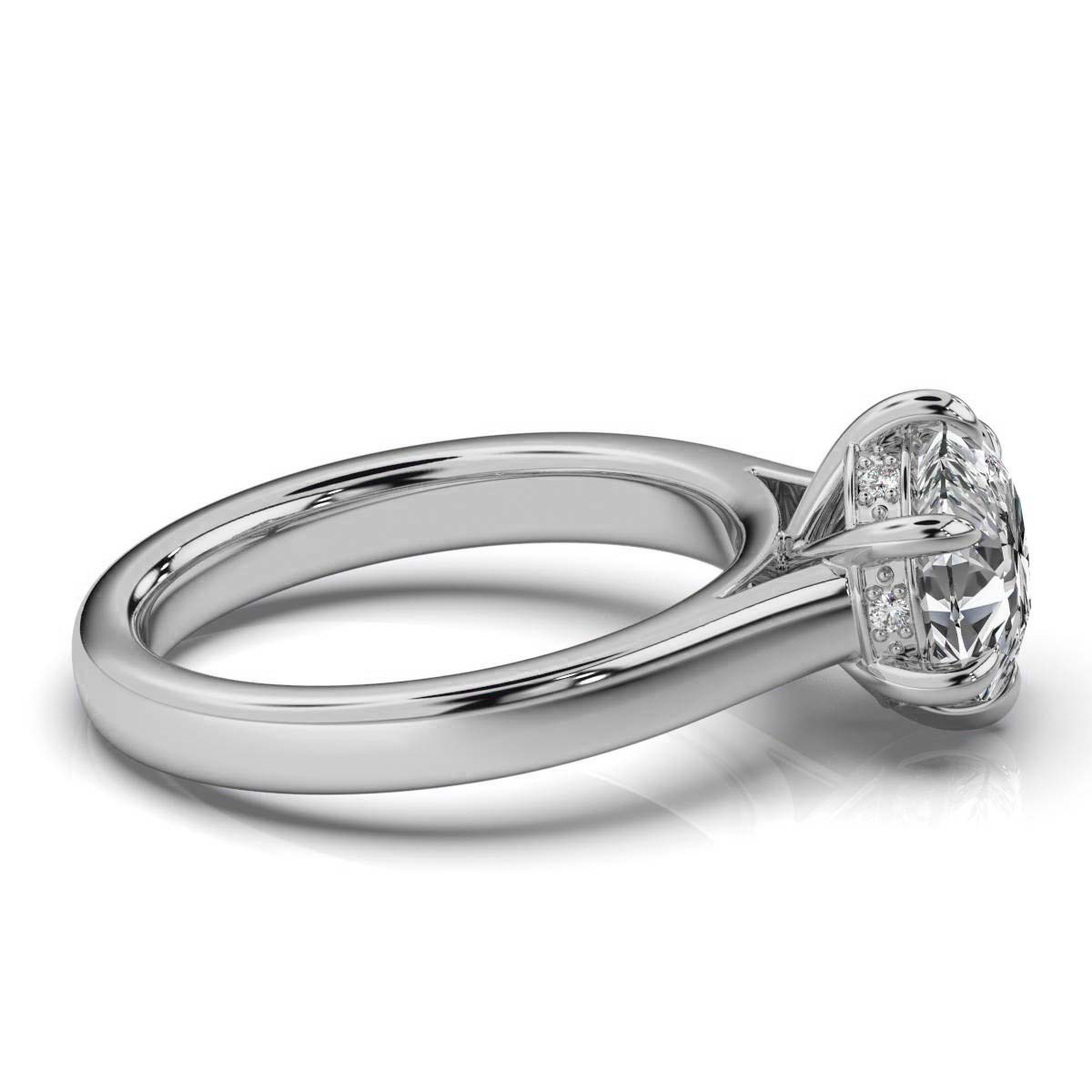 14K White Gold Elayna Hidden Accents Lab Grown Diamond Engagement Ring (1/20 ct. tw)