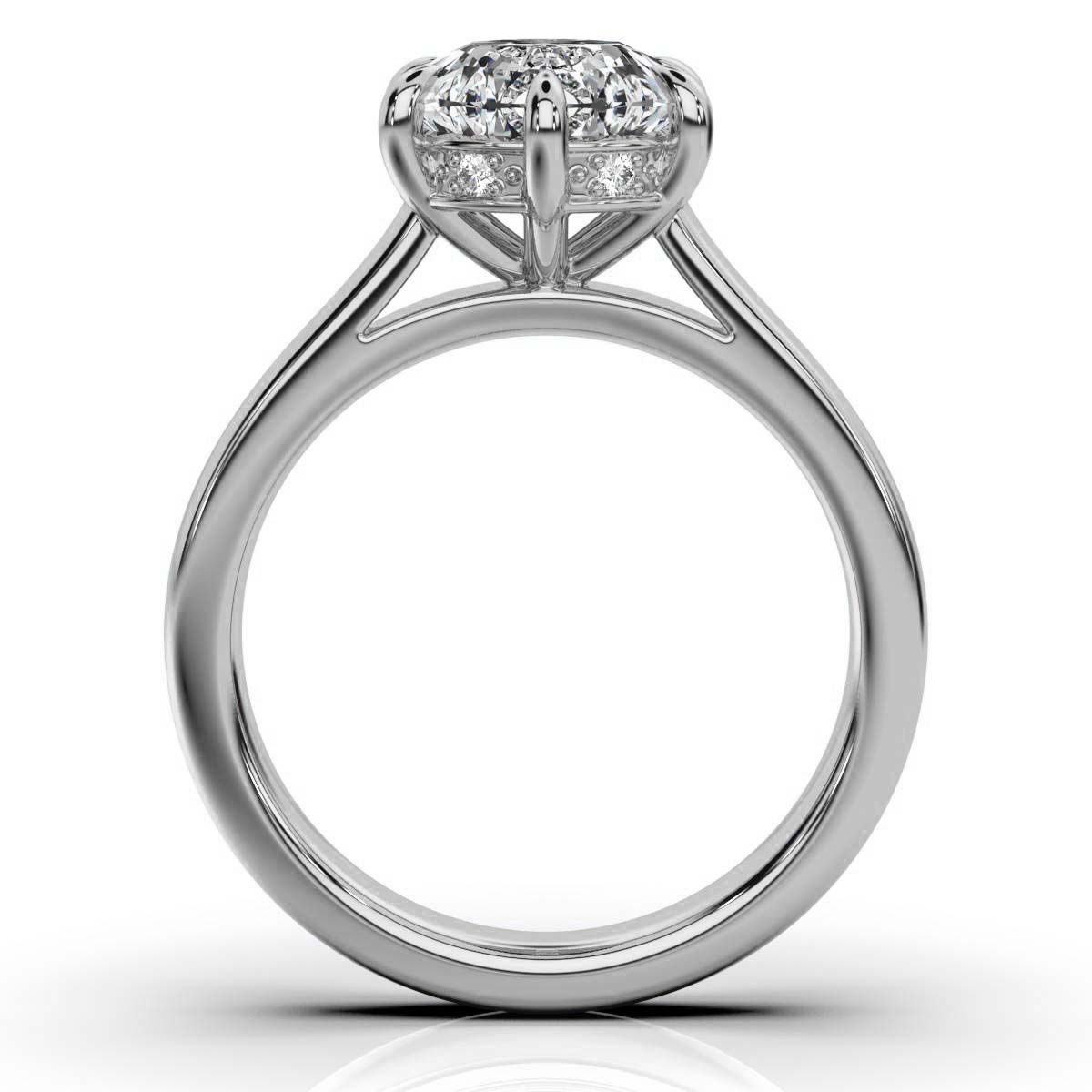 14K White Gold Elayna Hidden Accents Lab Grown Diamond Engagement Ring (1/20 ct. tw)