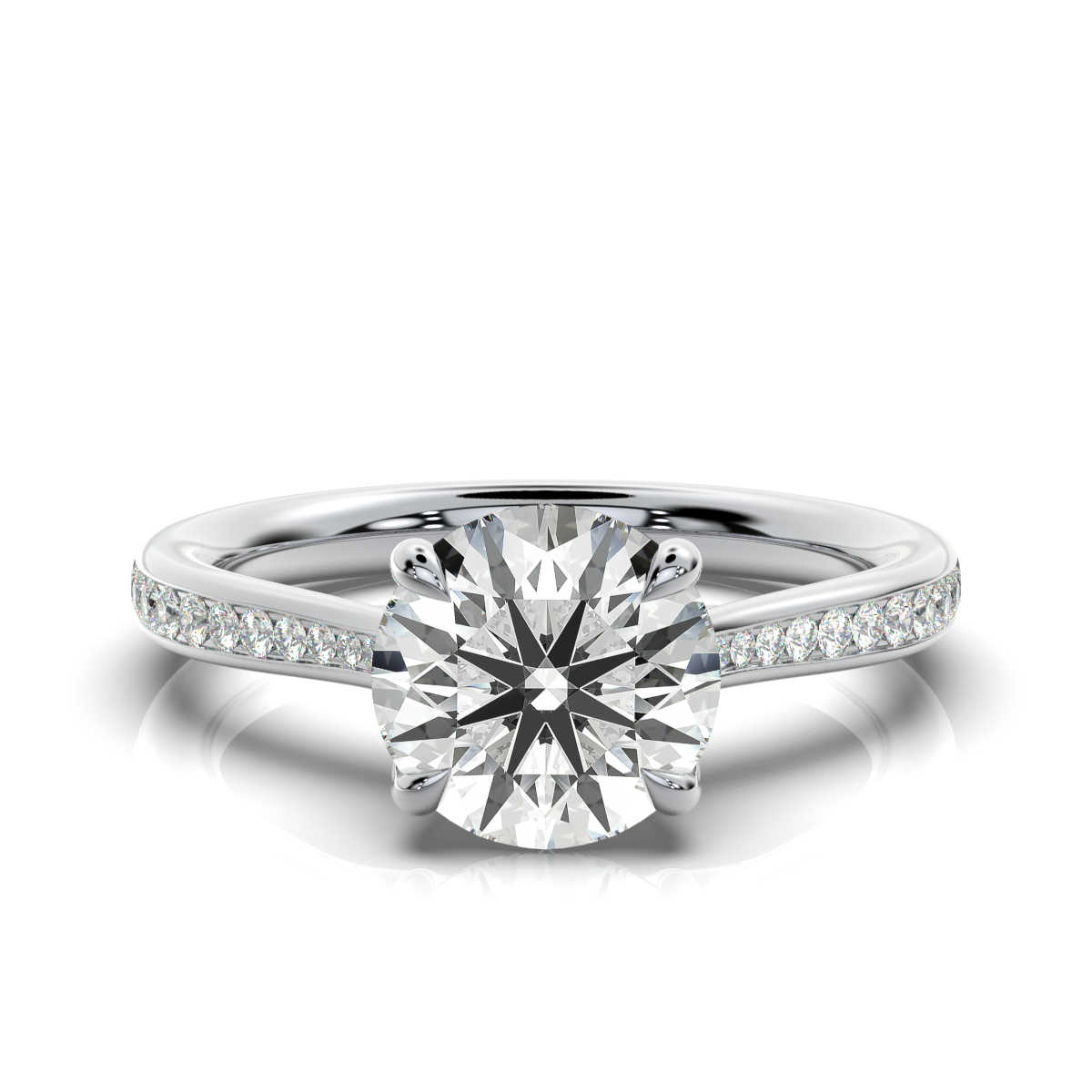 14K White Gold Aviv Hidden Accent Lab Grown Diamond Ring (1/5 ct. tw)