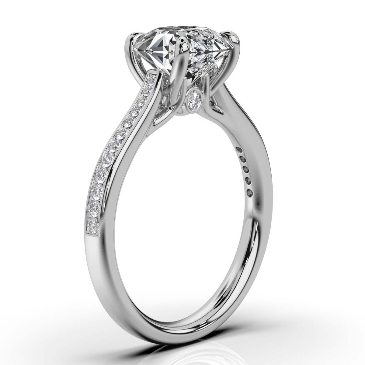 14K White Gold Aviv Hidden Accent Lab Grown Diamond Ring (1/5 ct. tw)