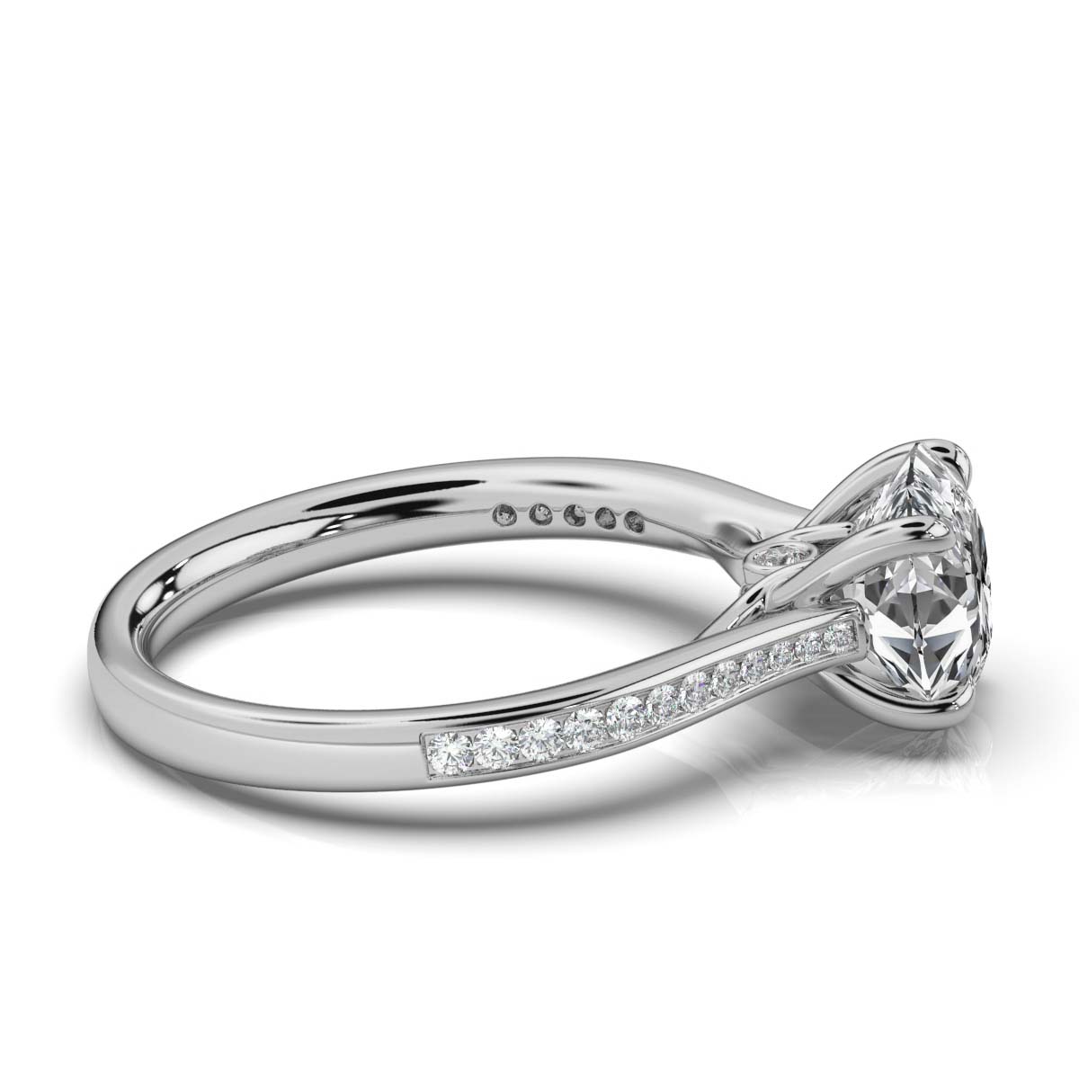 14K White Gold Aviv Hidden Accent Lab Grown Diamond Ring (1/5 ct. tw)