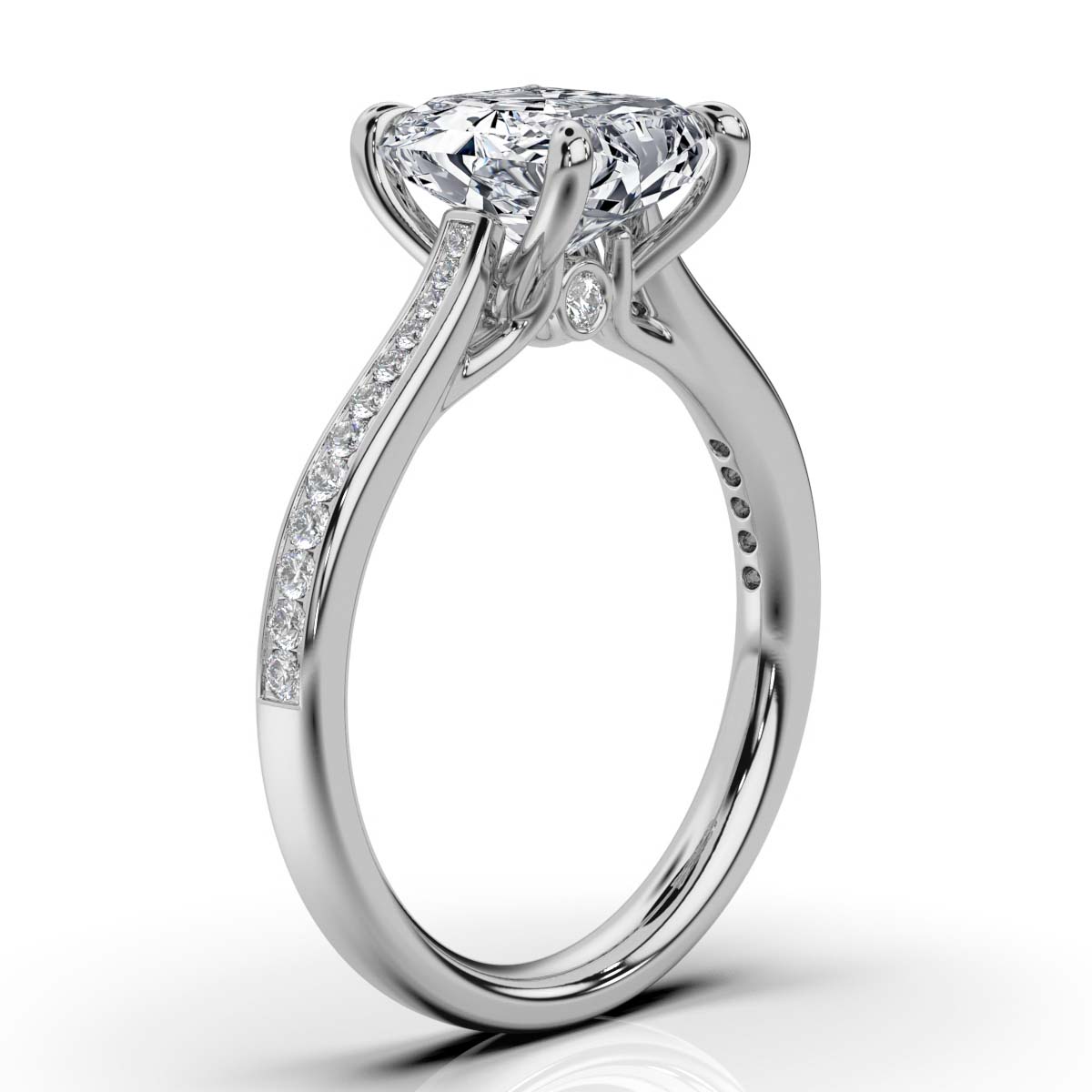 14K White Gold Aviv Hidden Accent Lab Grown Diamond Ring (1/5 ct. tw)