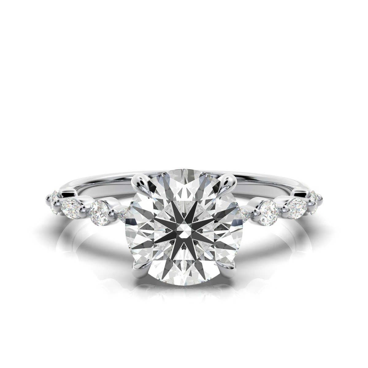 14K White Gold Lulu Single Shared Prong Lab Grown Diamond Ring (1/4 ct. tw)