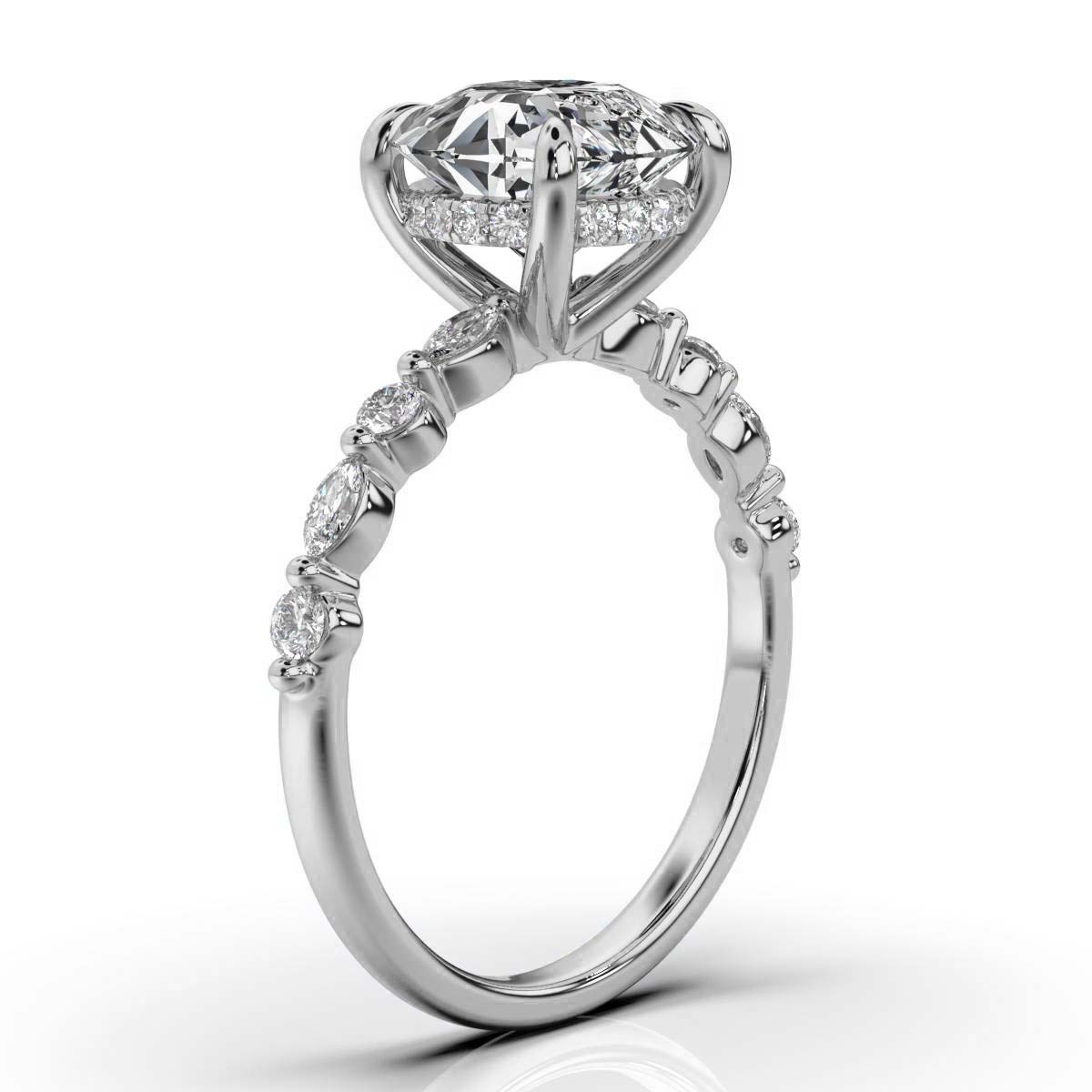 14K White Gold Lulu Single Shared Prong Lab Grown Diamond Ring (1/4 ct. tw)