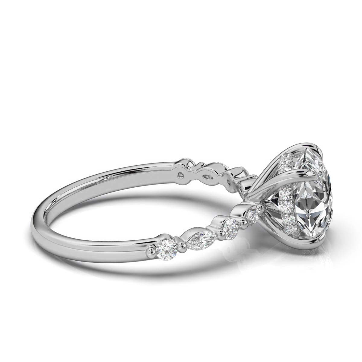 14K White Gold Lulu Single Shared Prong Lab Grown Diamond Ring (1/4 ct. tw)