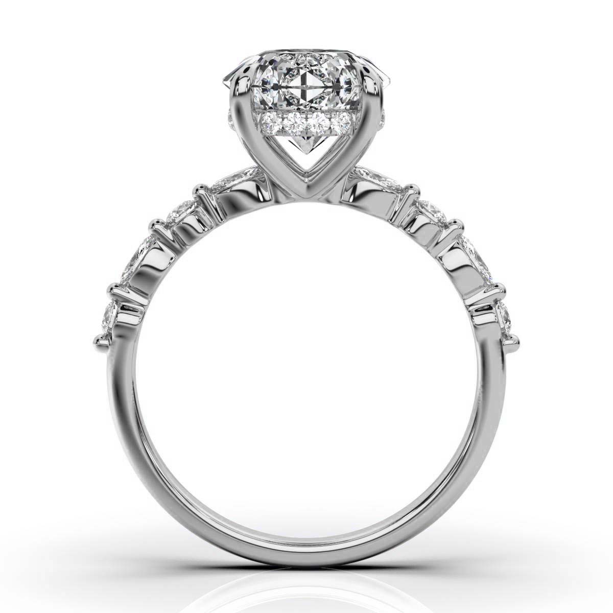 14K White Gold Lulu Single Shared Prong Lab Grown Diamond Ring (1/4 ct. tw)