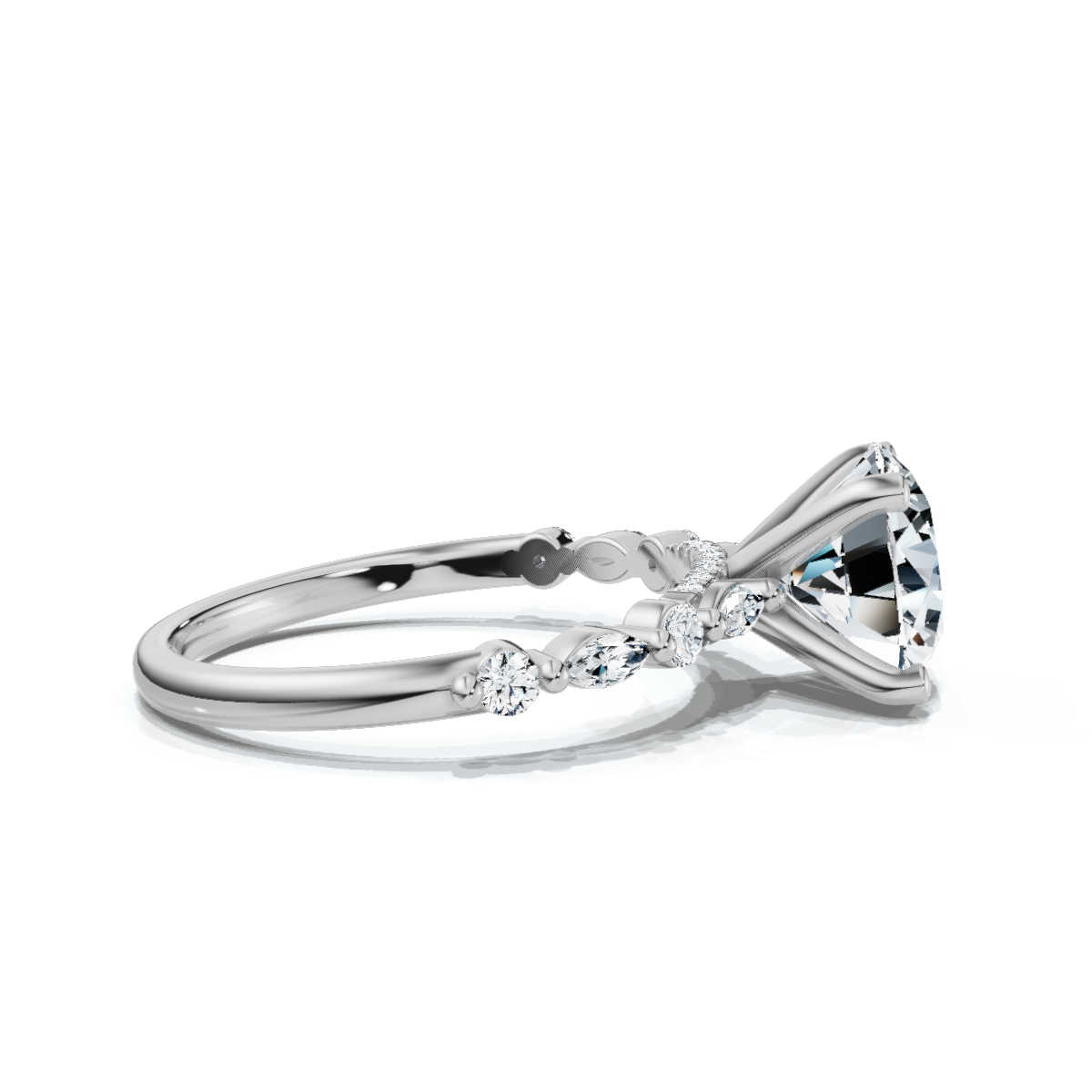 14K White Gold Ariella Accents Lab Grown Diamond Ring (1/4 ct. tw)