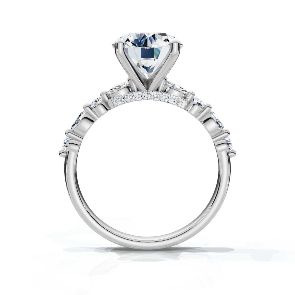 14K White Gold Ariella Accents Lab Grown Diamond Ring (1/4 ct. tw)