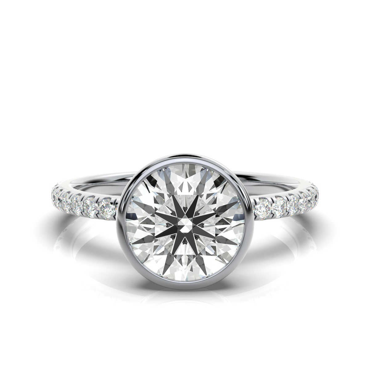 14K White Gold Lealie Bezel Lab Grown Diamond Engagement Ring (1/2 ct. tw)