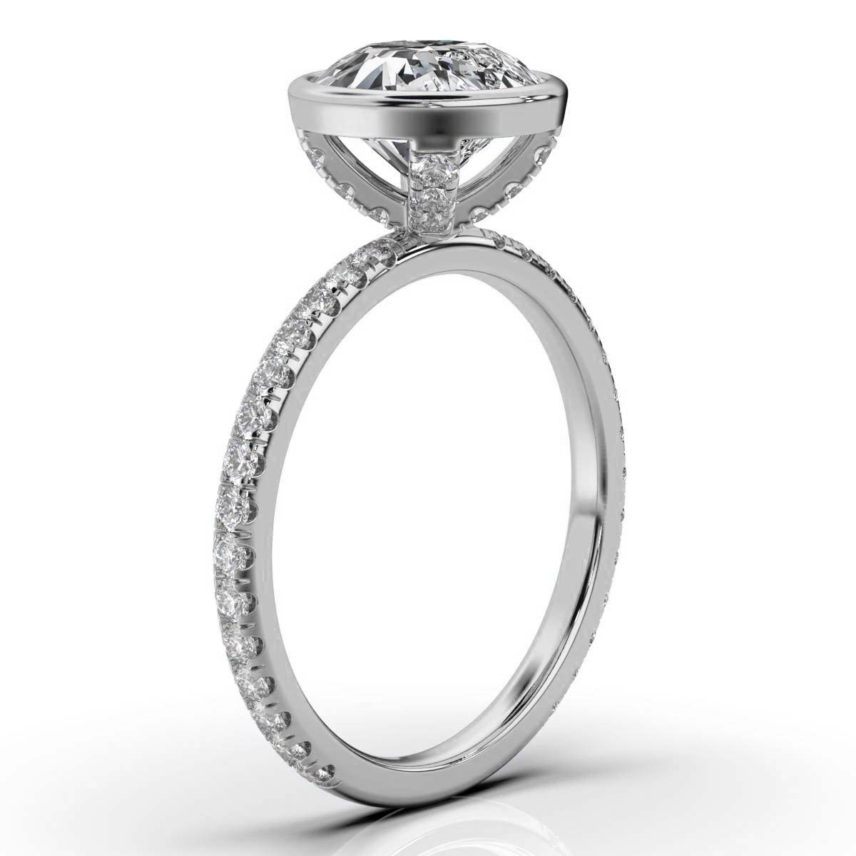 14K White Gold Lealie Bezel Lab Grown Diamond Engagement Ring (1/2 ct. tw)