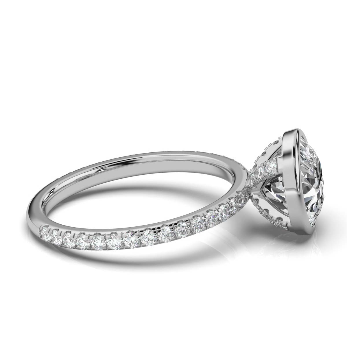 14K White Gold Lealie Bezel Lab Grown Diamond Engagement Ring (1/2 ct. tw)