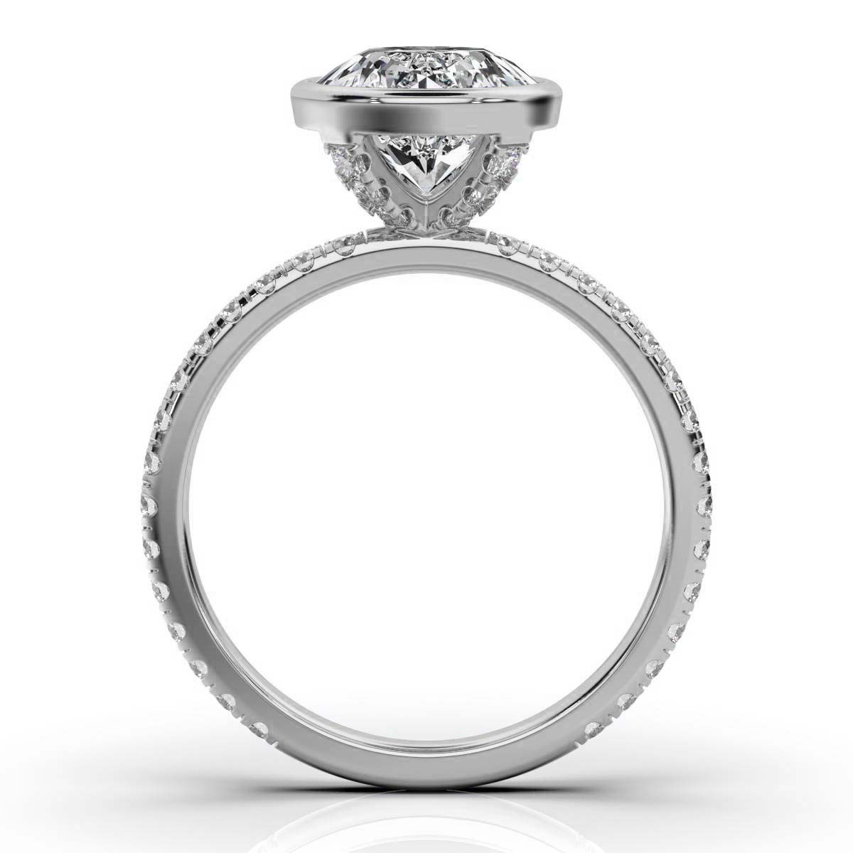 14K White Gold Lealie Bezel Lab Grown Diamond Engagement Ring (1/2 ct. tw)