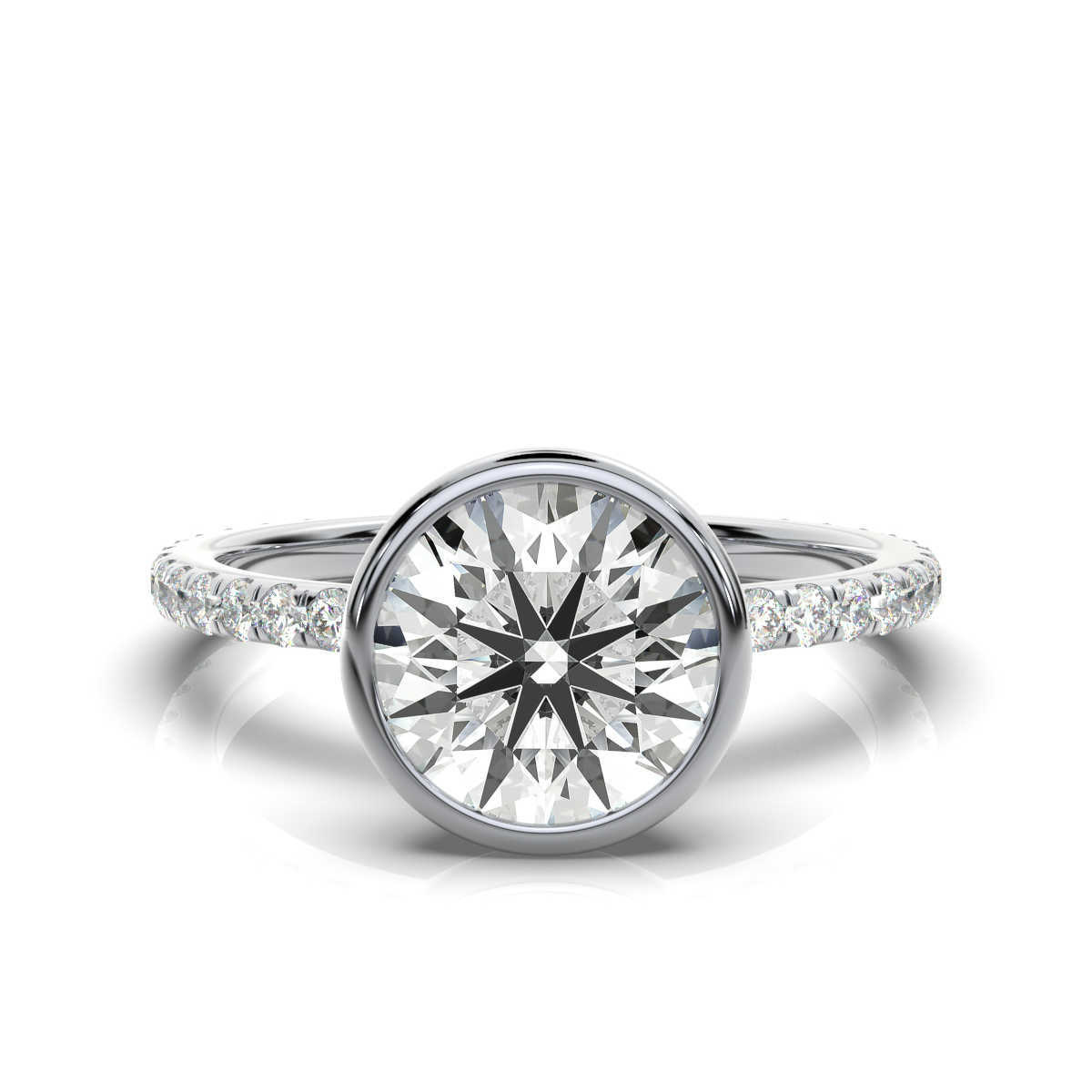 14K White Gold Soley Bezel Lab Grown Diamond Engagement Ring (1/2 ct. tw)