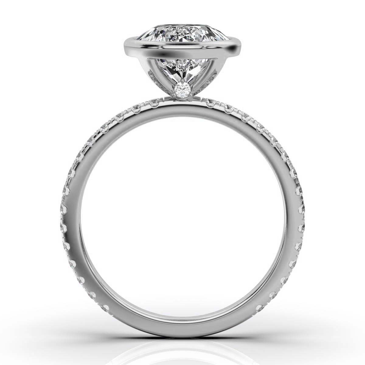 14K White Gold Soley Bezel Lab Grown Diamond Engagement Ring (1/2 ct. tw)