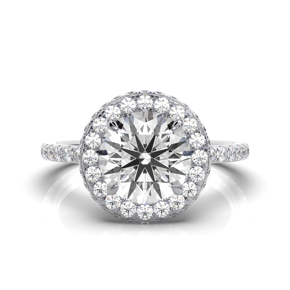 14K White Gold Zienna Halo Lab Grown Diamond Engagement Ring (4/5 ct. tw)