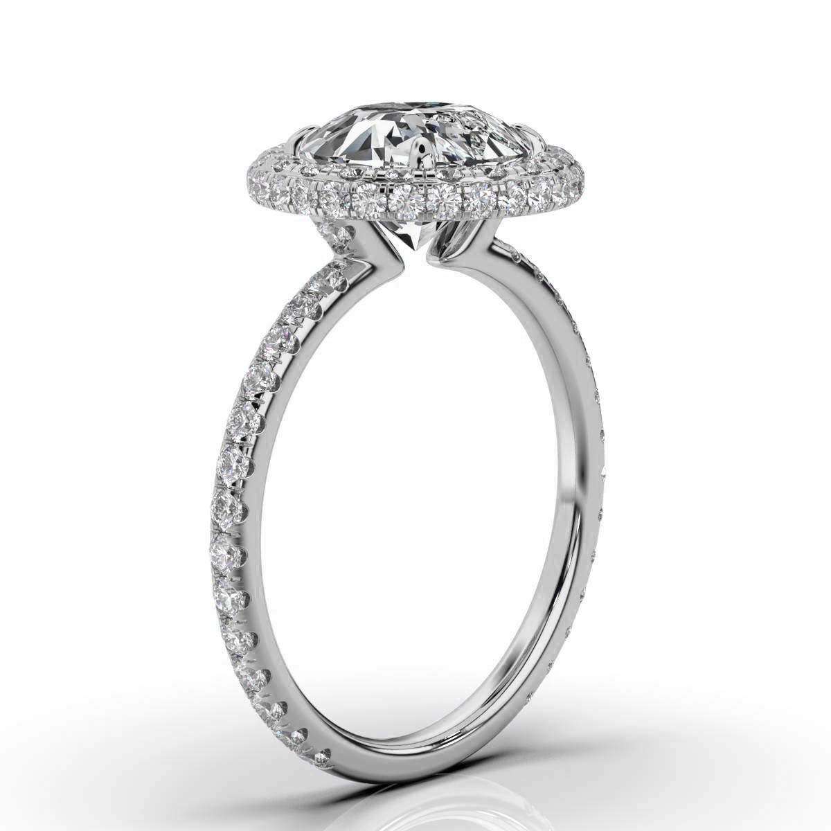 14K White Gold Zienna Halo Lab Grown Diamond Engagement Ring (4/5 ct. tw)