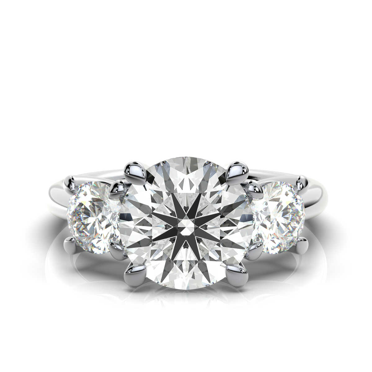 14K White Gold Tandir Three Stone Lab Grown Diamond Ring (1.00 ct. tw)