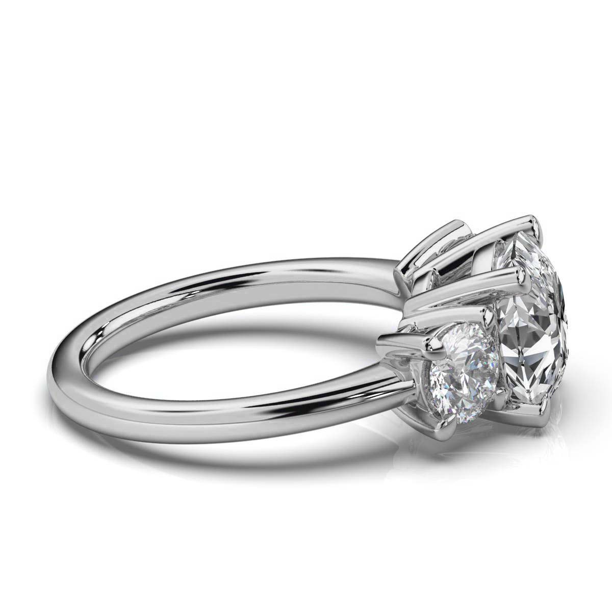 14K White Gold Tandir Three Stone Lab Grown Diamond Ring (1.00 ct. tw)