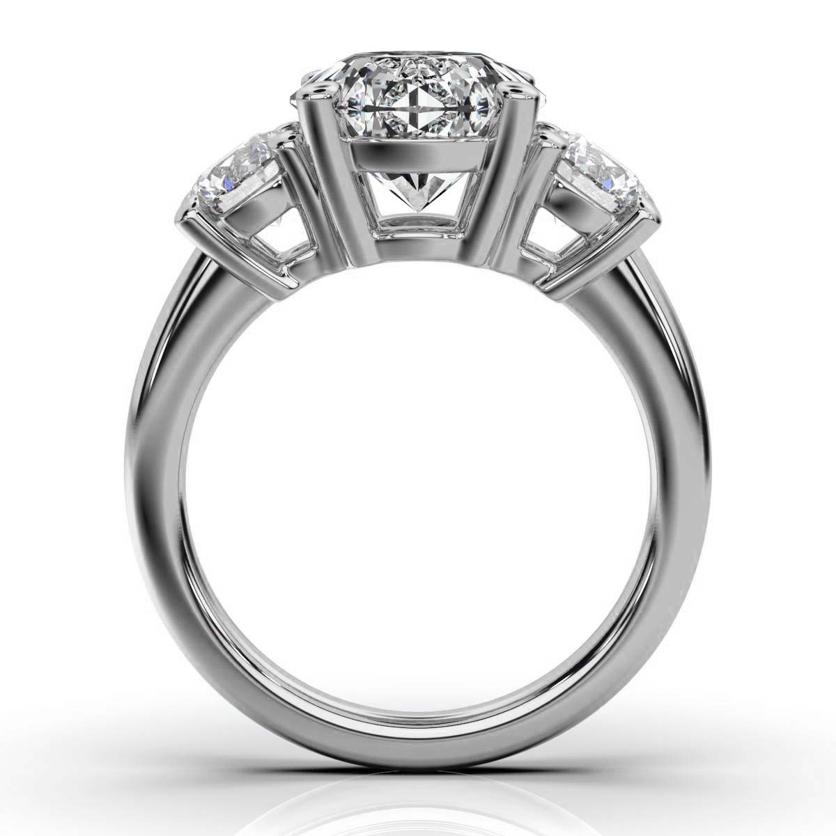 14K White Gold Tandir Three Stone Lab Grown Diamond Ring (1.00 ct. tw)