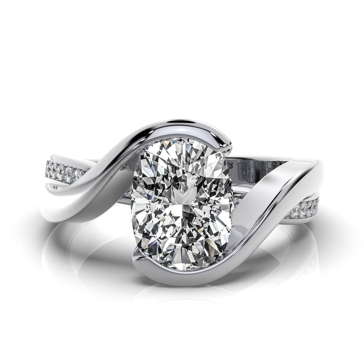 14K White Gold Fiona Twisted Vine Lab Grown Diamond Ring (1/10 ct. tw)