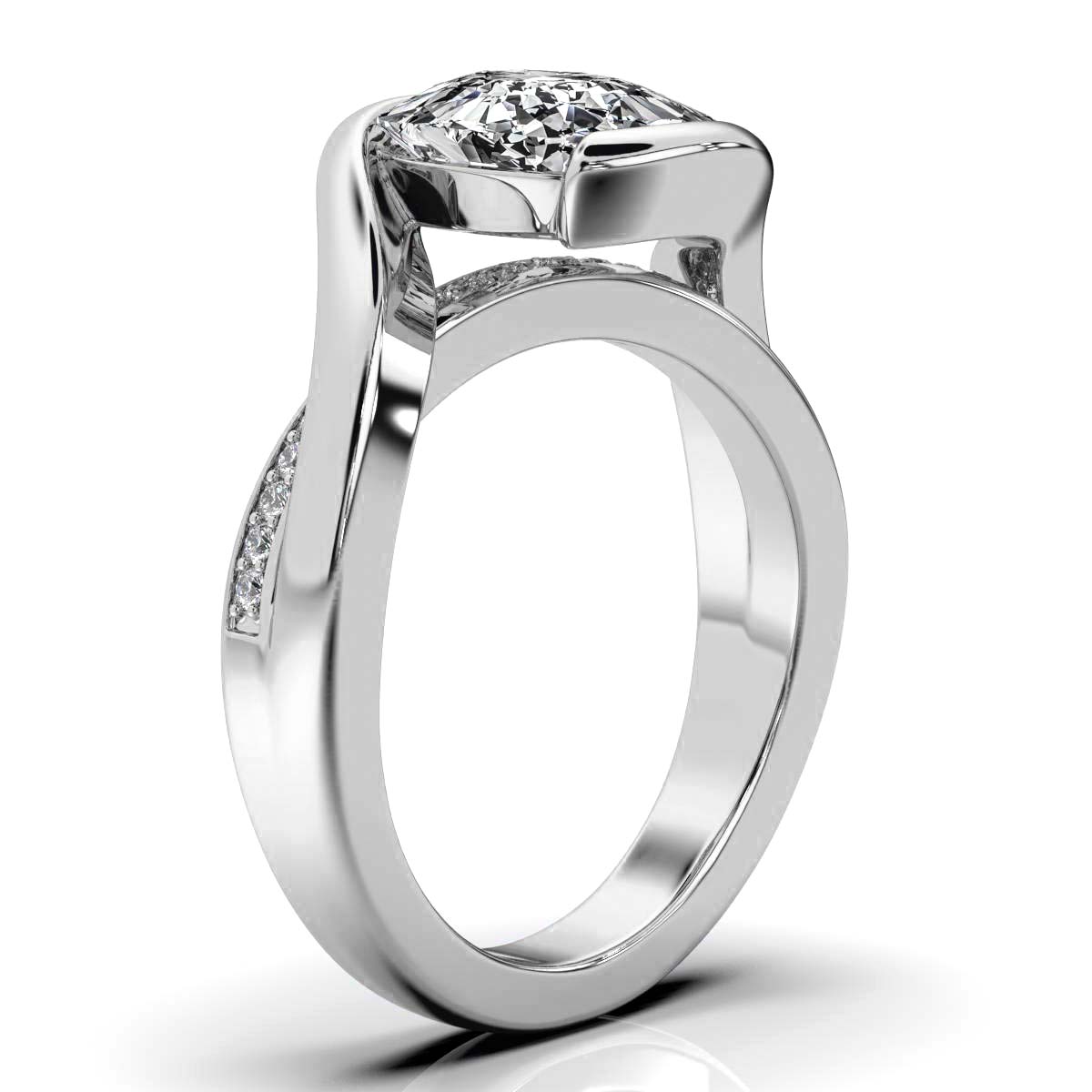 14K White Gold Fiona Twisted Vine Lab Grown Diamond Ring (1/10 ct. tw)