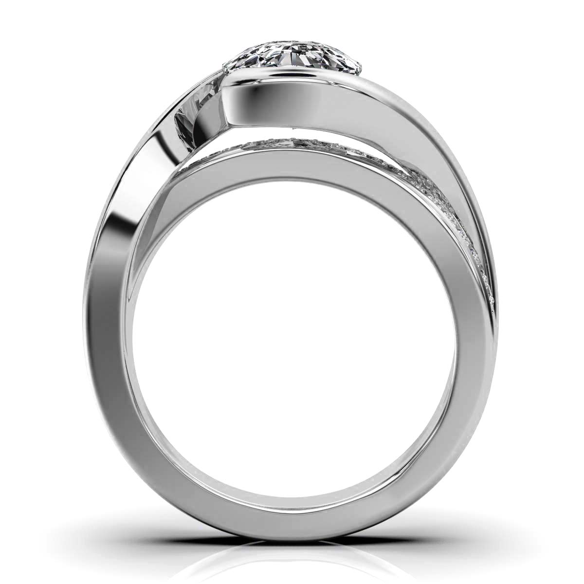 14K White Gold Fiona Twisted Vine Lab Grown Diamond Ring (1/10 ct. tw)
