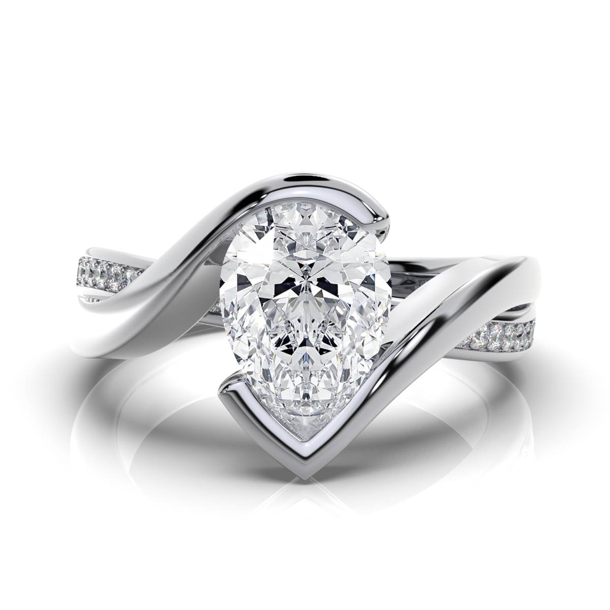 14K White Gold Fiona Twisted Vine Lab Grown Diamond Ring (1/10 ct. tw)
