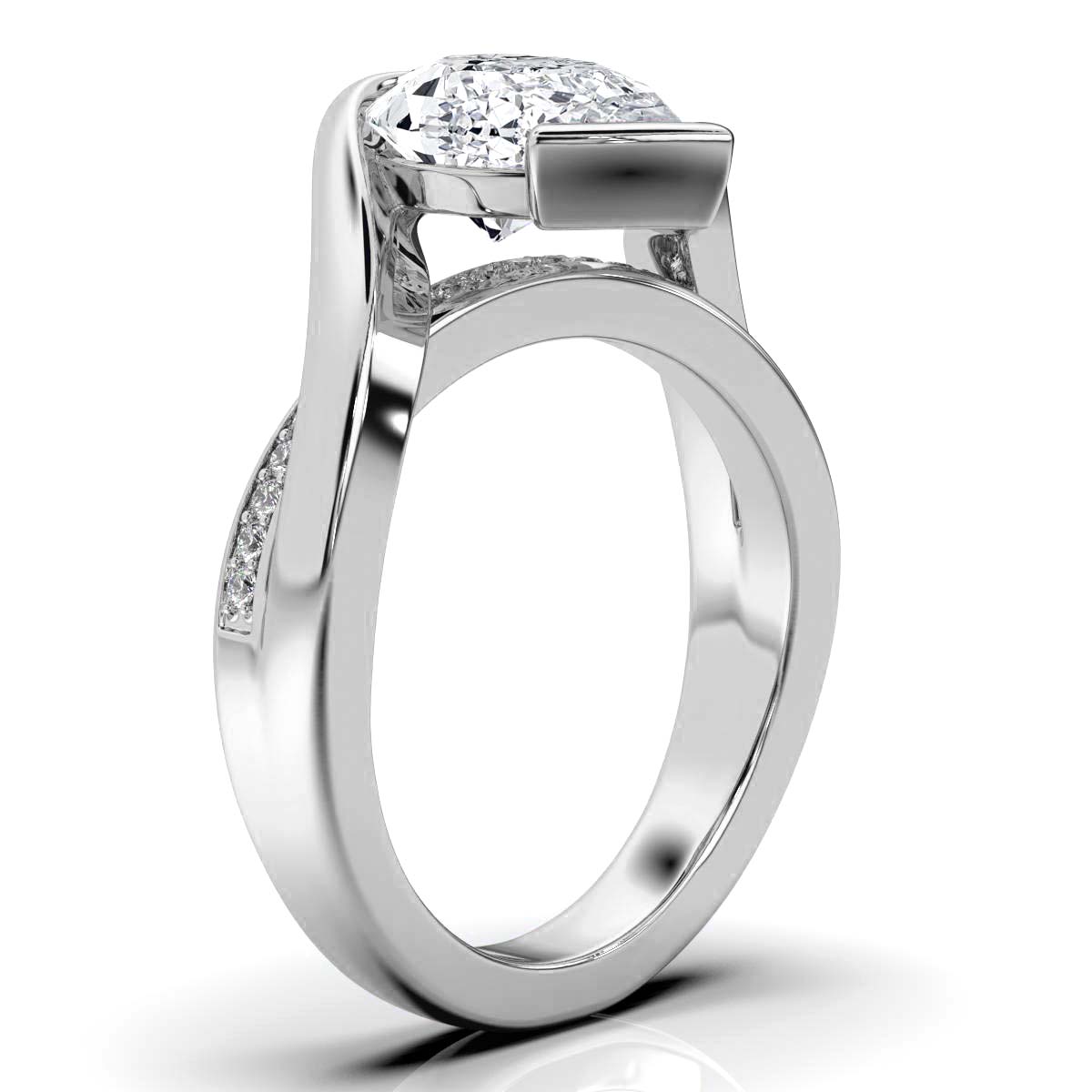 14K White Gold Fiona Twisted Vine Lab Grown Diamond Ring (1/10 ct. tw)