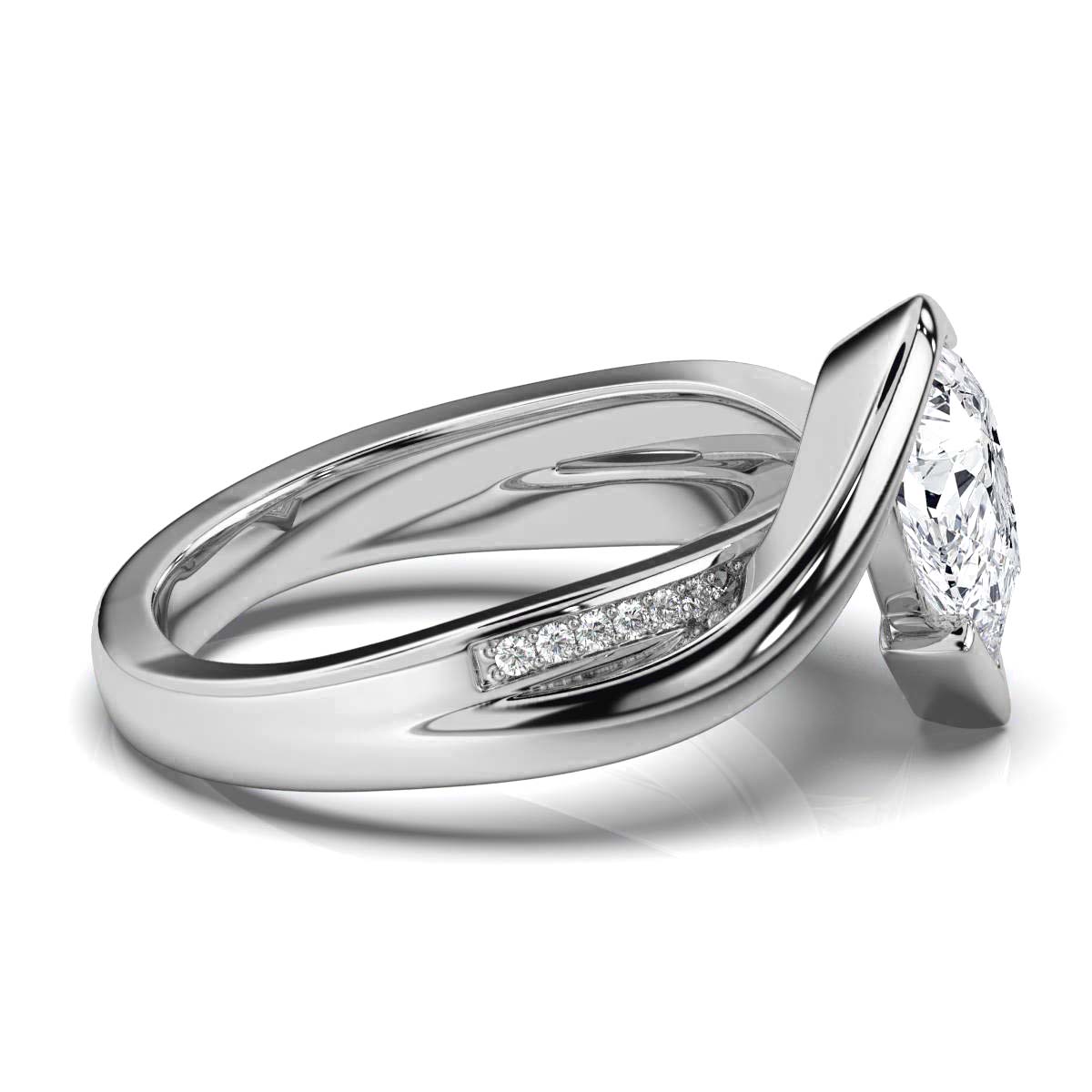 14K White Gold Fiona Twisted Vine Lab Grown Diamond Ring (1/10 ct. tw)
