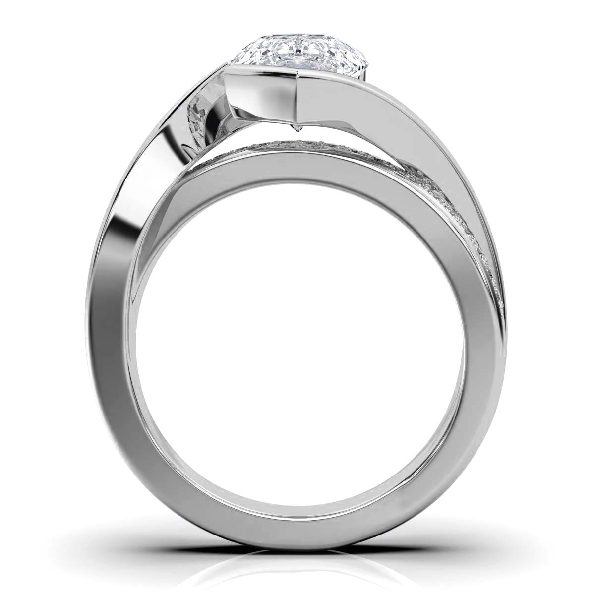 14K White Gold Fiona Twisted Vine Lab Grown Diamond Ring (1/10 ct. tw)
