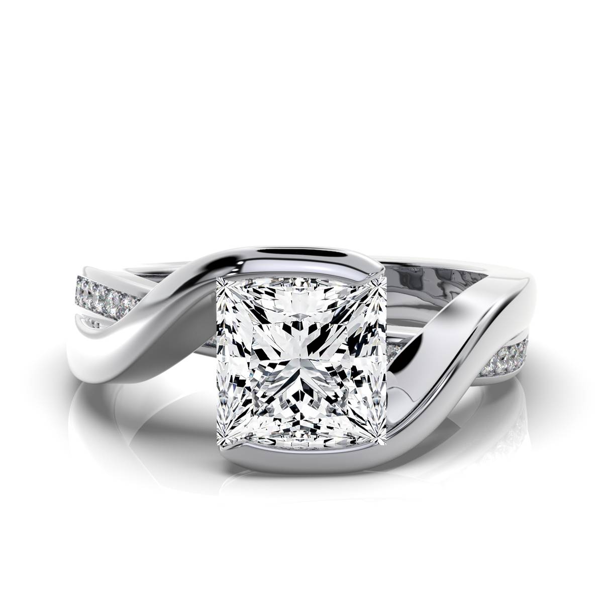 14K White Gold Fiona Twisted Vine Lab Grown Diamond Ring (1/10 ct. tw)