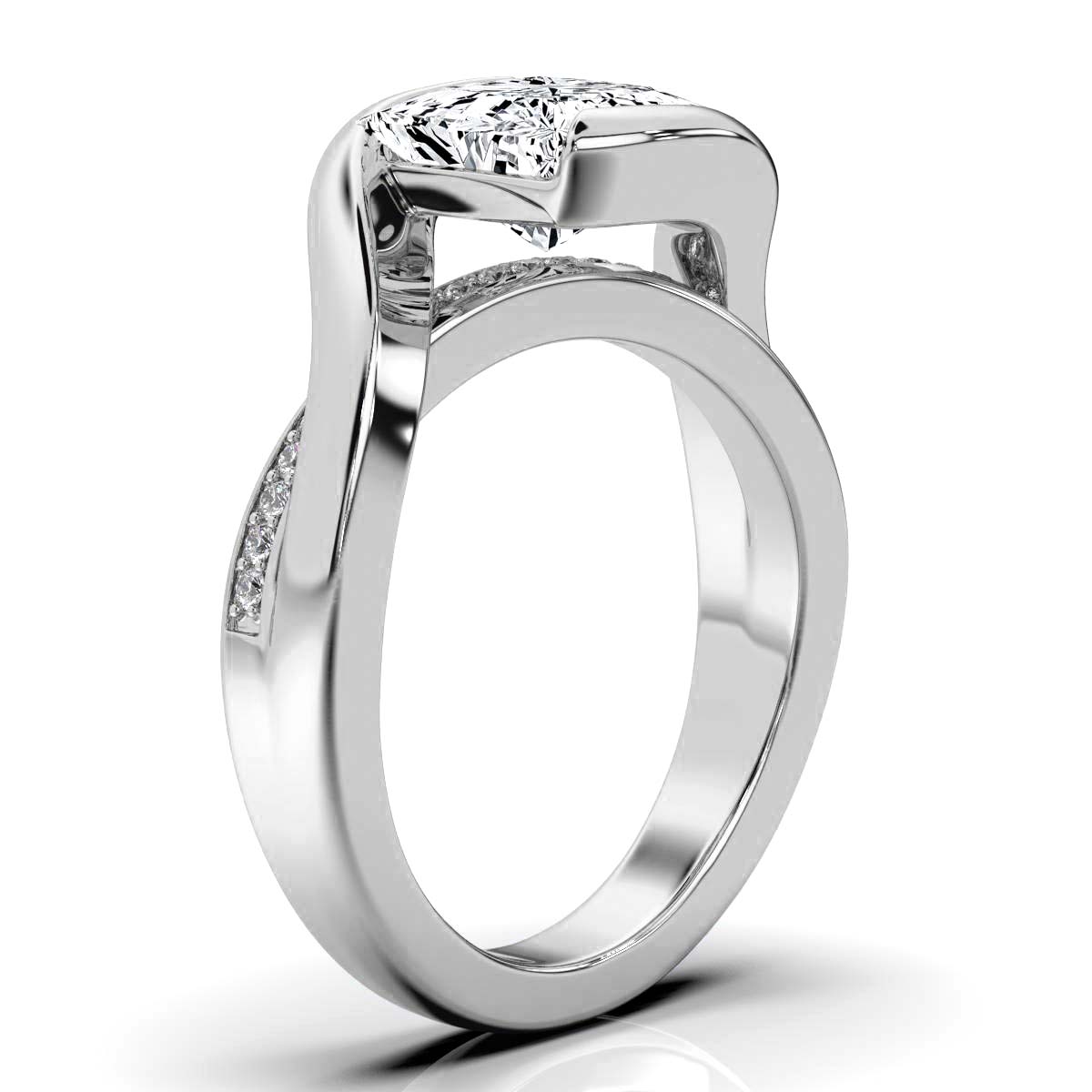 14K White Gold Fiona Twisted Vine Lab Grown Diamond Ring (1/10 ct. tw)