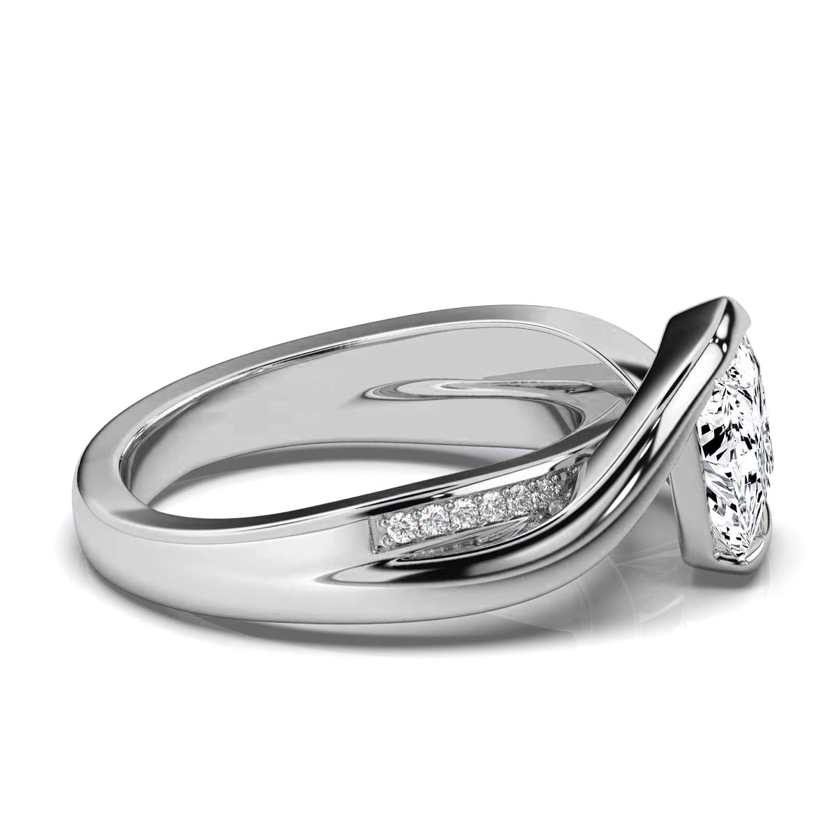 14K White Gold Fiona Twisted Vine Lab Grown Diamond Ring (1/10 ct. tw)