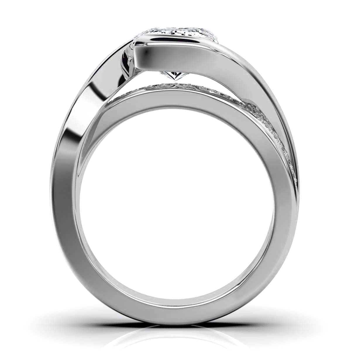 14K White Gold Fiona Twisted Vine Lab Grown Diamond Ring (1/10 ct. tw)
